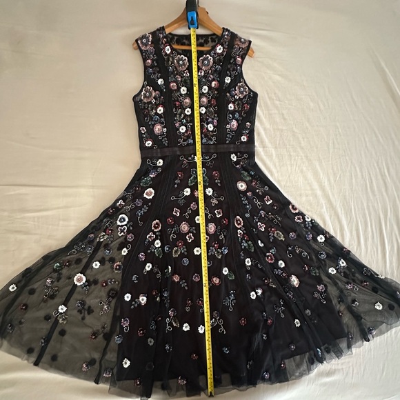 Needle & Thread Black and Pink Embellished Midi Dress - Picture 2 of 10